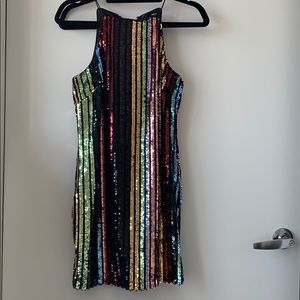 rainbow sparkle mini dress
